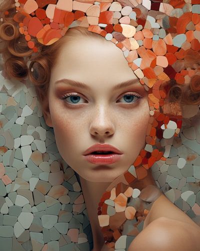 Modern portret: Mozaiek meisje