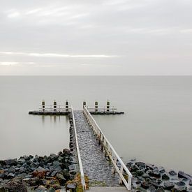 Zonsopgang Afsluitdijk IJsselmeer van Wouter Moné