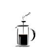 French-Press-Moment in moderner Line Art von drdigitaldesign