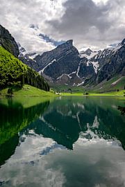 Blick vom Seealpsee auf die Appenzeller Alpen von Leo Schindzielorz