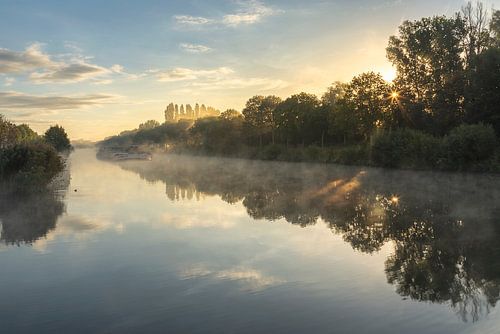 Belgie - Menen - Atmospheric morning along the Leie