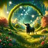 Der Stier im Sternenlicht - Ein kosmisches Idyll von artefacti