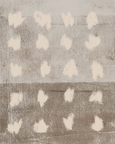 Abstract vormenpatroon in beige, bruin en gebroken wit.