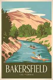 Bakersfield, California Vintage Travel Poster. sur Poster Art Shop