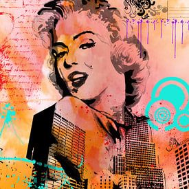 Marilyn Monroe above the rooftops by Carolina Alonso