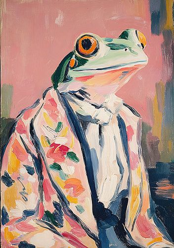 Frog in a colourful suit