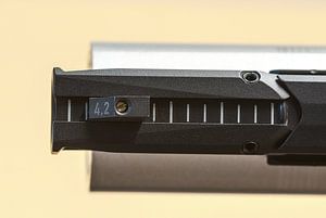 Das Korn (Visier) der Feinwerkbau P8X PCP Luftpistole