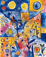 Bloemen dansen in de lucht