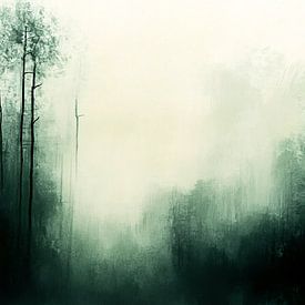 Mysterieus groen boslandschap van Art & Soul Creations