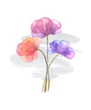 Bloemen in prachtige pastelkleuren III van ArtDesign by KBK