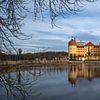Kasteellicht - Moritzburg in de ochtendspiegel van Tanja Riedel