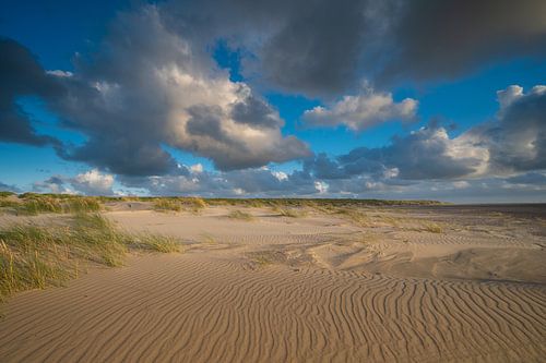 Dutch sky above the North Sea beach