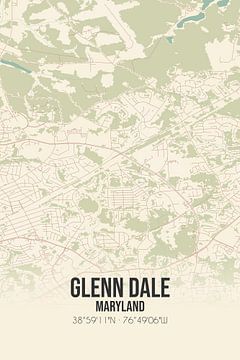 Vintage landkaart van Glenn Dale (Maryland), USA. van Rezona