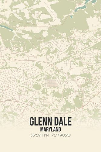 Alte Karte von Glenn Dale (Maryland), USA.