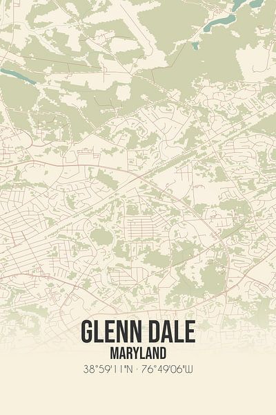 Vintage map of Glenn Dale (Maryland), USA. by Prints of Place