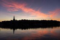 Silhouette of Flensburg at sunrise | Travel photography | Dreamy sky