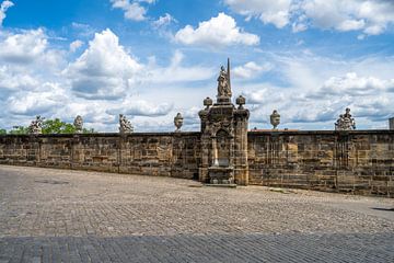 Wall on the historic cathedral square in Bamberg by ManfredFotos