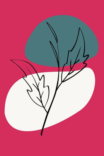 Passion Pink Ferns Leaf Abstact Illustration by ComfortQ