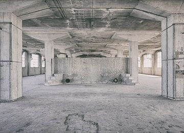 Abandoned sites: Sphinx factory Maastricht Eiffel building columns and basin....