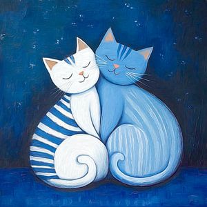 Zwei Katzen in Harmonie