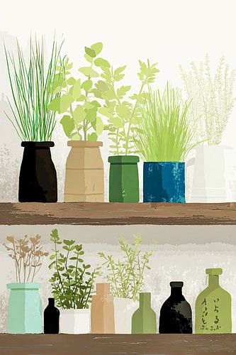 Herbs green by Vlindertuin-Art