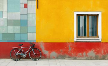 Kleurrijk stadsleven, fiets van fernlichtsicht