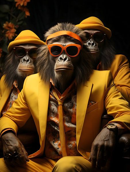 Three imposing gorilla's by PixelPrestige