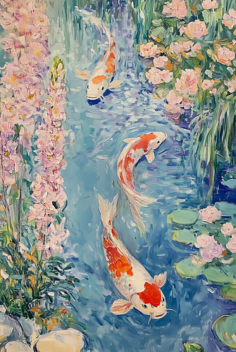 Koi unter Glyzinien I