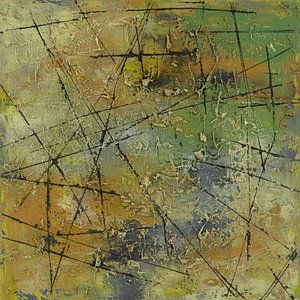 Abstrakte Grobstruktur-Kunst in Grüntönen (Arte Provera)