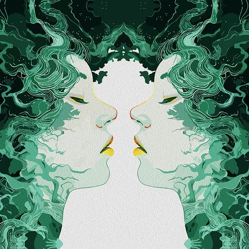 Etherische dualiteit - Surrealistische spiegelreflectie