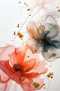 Bloemen en abstractie het perfecte plaatje van Digitale Schilderijen