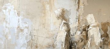 Beige Figuren | Modern Abstract van ARTEO Schilderijen