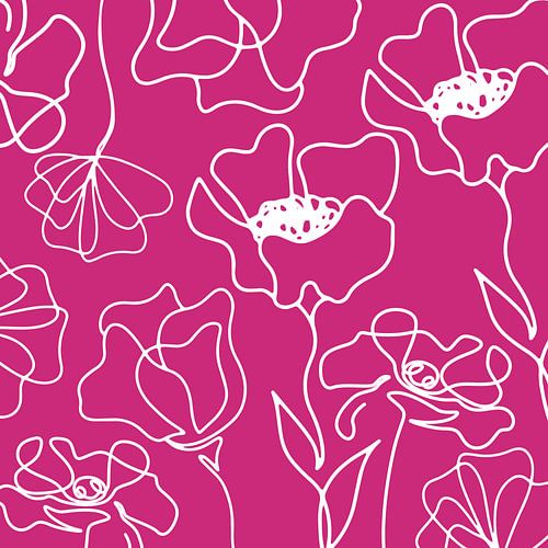 Marché floral scandinave blanc sur rose