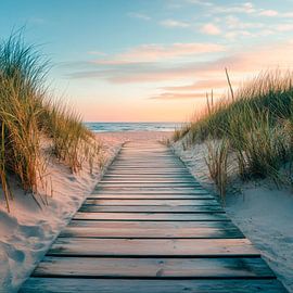 Chemin de la plage vers la côte sur Poster Art Shop