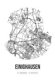 Einighausen (Limburg) | Karte | Schwarz-Weiß von Ortsdrucke
