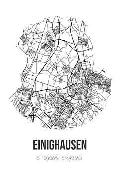 Einighausen (Limburg) | Landkaart | Zwart-wit van Rezona