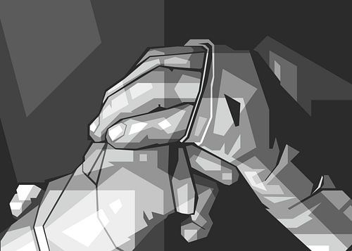 Grijs Halflichaam Sport Popart