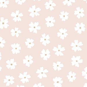 Pastel roze bloemen print - minimalistisch modern madelief van Studio Hinte