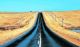 Grain fields and a country road mixed media by Werner Lehmann