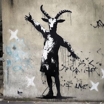 Kunst muur | Banksy Stijl | Graffiti van Studio Blikvangers