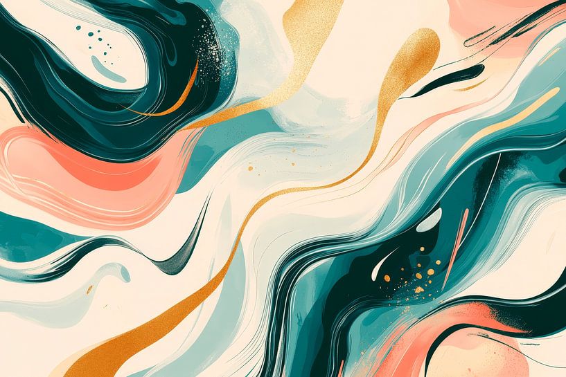 Abstrakte Farbexplosion in Pastell von Poster Art Shop