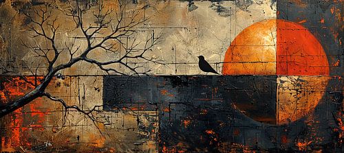 Peinture abstraite d'automne | Embered Solitude