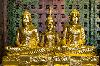 Gilded Temple Figures In The Buddhist Temple Prey Nob