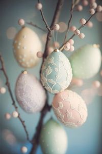 Oeufs pastel colorés