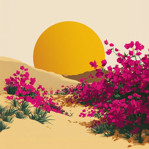 Mediterranean Bloom | Moderne Grafische Zomer-Illustratie
