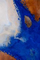 Deep Flow - Abstract schilderij van blauw en roest