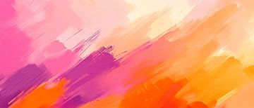 Colourful abstract painting in pastel colours by Poster Art Shop