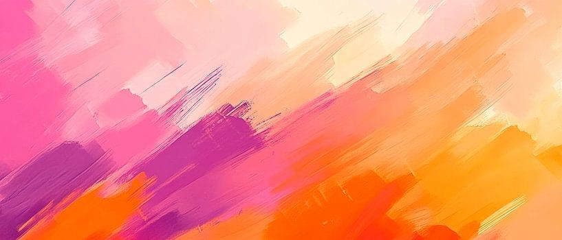 Colourful abstract painting in pastel colours by Poster Art Shop