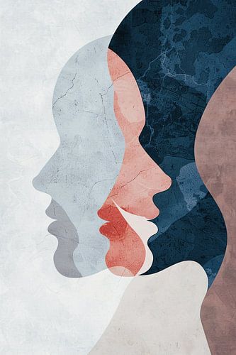 Gezichten in Harmonie - Abstracte Kunst