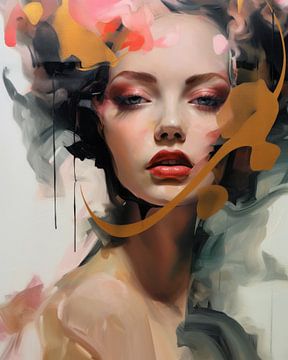 Colourful abstract portrait by Carla Van Iersel